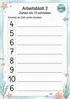 Vorschau - Arbeitsblätter - Zahlen schreiben bis 15 | Mathematik Klasse 1 | 5 Arbeitsblätter als PDF - Seite 2
