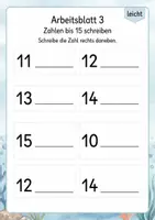 Vorschau - Arbeitsblätter - Zahlen schreiben bis 15 | Mathematik Klasse 1 | 5 Arbeitsblätter als PDF - Seite 3