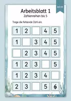 Vorschau - Arbeitsblätter - Fehlende Zahlen bis 15 | Mathematik Klasse 1 | 5 Arbeitsblätter als PDF - Seite 1