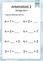 Vorschau - Arbeitsblätter - Zahlzerlegung bis 5 | Mathematik Klasse 1 | 5 Arbeitsblätter als PDF - Seite 2