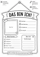 Vorschau - Mal- und Bastelvorlagen - Kreativer Steckbrief zum Ausschneiden und Aufhängen - Deckblatt