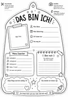 Vorschau - Mal- und Bastelvorlagen - Kreativer Steckbrief zum Ausschneiden und Aufhängen - Seite 1