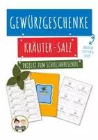 Vorschau - Stundenentwürfe - Kräutersalz herstellen | DIY Geschenk zum Schuljahresende | Etiketten & Rezept - Deckblatt