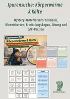 Vorschau - Arbeitsblätter - Spurensuche: Körperwärme & Kälte – Mystery-Material mit Fallimpuls, Hinweiskarten, Ermittlungsbogen, Lösung und S/W-Version - Deckblatt