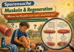 Vorschau - Arbeitsblätter - Spurensuche: Muskeln & Regeneration – Mystery-Material mit Fallimpuls, Hinweiskarten, Ermittlungsbogen, Lösung und S/W-Version - Seite 1