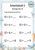 Vorschau - Arbeitsblätter - Zahlzerlegung bis 15 | Mathematik Klasse 1 | 5 Arbeitsblätter als PDF - Seite 2