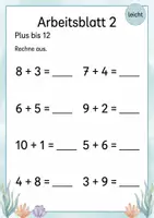 Vorschau - Arbeitsblätter - Plusaufgaben bis 15 | Mathematik Klasse 1 | 5 Arbeitsblätter als PDF - Seite 2