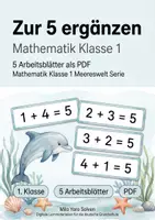Vorschau - Arbeitsblätter - Zur 5 ergänzen | Mathematik Klasse 1 | 5 Arbeitsblätter als PDF - Deckblatt