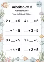 Vorschau - Arbeitsblätter - Zur 5 ergänzen | Mathematik Klasse 1 | 5 Arbeitsblätter als PDF - Seite 3