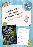 Vorschau - Präsentationen/Tafelbilder - Theaterstück_Die Reise auf Planet Klasse 3 - Deckblatt