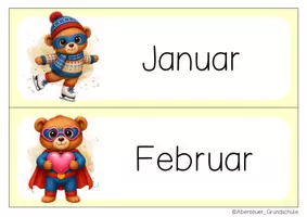 Vorschau - Anderer Materialtyp - Bärenklasse Tafelkalender Klassentier Bär Superhelden - Seite 1