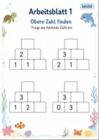 Vorschau - Arbeitsblätter - Zahlenmauern bis 5 | Mathematik Klasse 1 | 7 Arbeitsblätter als PDF - Seite 1
