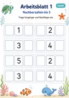 Vorschau - Arbeitsblätter - Vorgänger und Nachfolger bis 10 | Mathematik Klasse 1 | 7 Arbeitsblätter als PDF - Seite 1