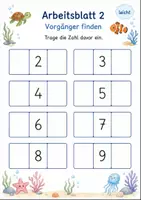 Vorschau - Arbeitsblätter - Vorgänger und Nachfolger bis 10 | Mathematik Klasse 1 | 7 Arbeitsblätter als PDF - Seite 2