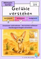 Vorschau - Unterrichtsreihen - Gefühle verstehen Klasse 3 und 4 | Emotionale Kompetenz, Wortschatz & Handlungsstrategien · Mitmachkarten - Deckblatt