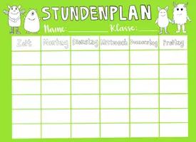 Vorschau - Arbeitsblätter - Stundenplan Monster, Stundenplan für die Grundschule - Seite 3