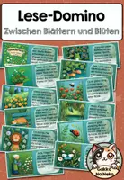 Vorschau - Spiele - Lese-Domino Frühling/Sommer – „Zwischen Blättern und Blüten“ | Sinnerfassendes Lesen (2. bis 3. Klasse) #kaffeeundsupport - Deckblatt