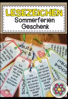 Vorschau - Mal- und Bastelvorlagen - Lesezeichen Sommerferien (Abschiedsgeschenk/Feriengeschenk) - Deckblatt