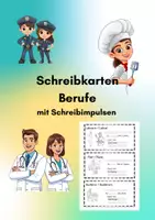 Vorschau - Stundenentwürfe - Schreibkarten Berufe – DAZ Schreibimpulse & Satzbau - Deckblatt