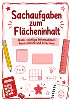 Vorschau - Arbeitsblätter - Sachaufgaben Flächeninhalt - ab Klasse 5 - Deckblatt