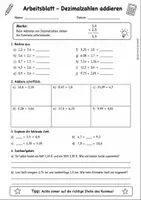 Vorschau - Arbeitsblätter - Dezimalzahlen addieren - ab Klasse 5 - Seite 2
