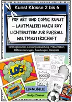 Vorschau - Unterrichtsreihen - Kunstprojekt: Comic und Lautmalerei nach Roy Lichtenstein zur Fußball WM 26 - Klasse 2 bis 6 - Deckblatt