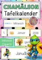 Vorschau - Anderer Materialtyp - Chamäleonklasse Tafelkalender Klassentier Chamäleon Superhelden - Deckblatt