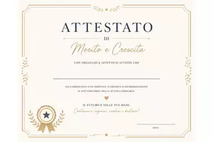 anteprima - Altro tipo di materiale - Attestato fine anno classe 5 - Pagina di copertina