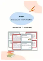 Vorschau - Aufgabenkarten - Kartei: Geschichte weiterschreiben (2 Varianten) - Deckblatt