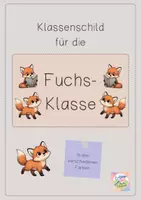 Vorschau - Poster - Klassenschild für deine Fuchs-Klasse - Deckblatt