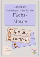 Vorschau - Bildkarten - Editierbare Namensschilder für deine Fuchs-Klasse - Deckblatt