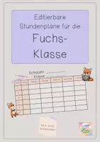 Vorschau - Bildkarten - Editierbare Stundenpläne für deine Fuchs-Klasse - Deckblatt