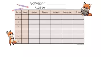 Vorschau - Bildkarten - Editierbare Stundenpläne für deine Fuchs-Klasse - Seite 2