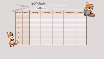 Vorschau - Bildkarten - Editierbare Stundenpläne für deine Fuchs-Klasse - Seite 3