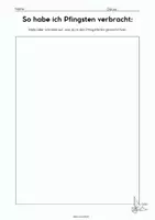 Vorschau - Arbeitsblätter - Freebie |Schreibanlass | Reflexion | Pfingsten Arbeitsblatt Grundschule kostenlos – Ferienerlebnis malen & schreiben PDF - Deckblatt