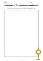 Vorschau - Mal- und Bastelvorlagen - Freebie | Schreibanlass | Reflexion | Fronleichnam Arbeitsblatt Grundschule kostenlos – Feiertag malen & schreiben PDF ✝️ - Deckblatt