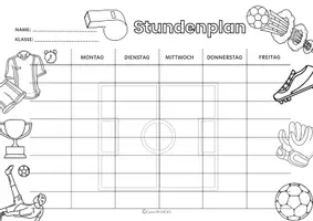 Vorschau - Mal- und Bastelvorlagen - Freebie | WM 2026 |Weltmeisterschaft | kostenloser Stundenplan zum Ausmalen Motiv Fussball ⚽️🏆 - Deckblatt