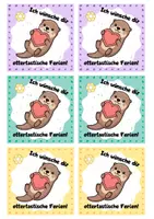 Vorschau - Bildkarten - Grußkärtchen / Feriengruß: Otterklasse, Koalaklasse, Lamaklasse, Fuchsklasse, Pinguinklasse. Sommerferien. Schuljahresende. - Seite 2