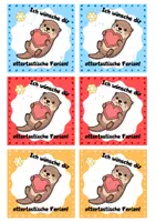 Vorschau - Bildkarten - Grußkärtchen / Feriengruß: Otterklasse, Koalaklasse, Lamaklasse, Fuchsklasse, Pinguinklasse. Sommerferien. Schuljahresende. - Seite 3
