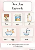 Vorschau - Fördermaterial/Inklusion - pancakes flashcards - Bildkarten pancake day - Deckblatt
