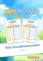 Vorschau - Arbeitsblätter - Kopfrechnen Mathematik: Alle Grundrechenarten mit 100 x Ping- Pong Level 1 - Deckblatt