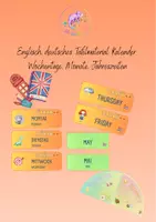 Vorschau - Poster - Tafelmaterial Kalender Deutsch und Englisch - Deckblatt