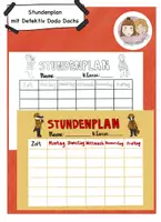 Vorschau - Arbeitsblätter - Stundenplan mit Detektiv Dodo Dachs, Stundenplan Grundschule - Deckblatt
