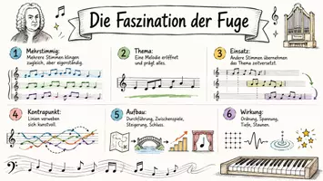 Vorschau - Arbeitsblätter - Arbeitsblatt "Die Faszination der Fuge in der Musik" + interaktive Lösung & MP3 + Mindmap + Infografik - Seite 1