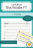 Vorschau - Arbeitsblätter - Laufdiktat Buchstabe Ff für die 1. Klasse - Deckblatt