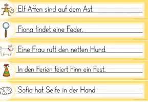 Vorschau - Arbeitsblätter - Laufdiktat Buchstabe Ff für die 1. Klasse - Seite 2