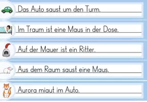 Vorschau - Arbeitsblätter - Laufdiktat Buchstabe Au au für die 1. Klasse - Seite 2