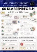 Vorschau - Poster - Klassenregeln Grundschule | NEUES DESIGN mit Wochenziel - Ziel der Woche - Deckblatt
