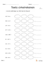 Voorbeeld - Toets cirkelrekenen + tot 1000 (ZB, 1x brug, 2x brug) - Voorblad