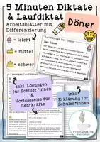 Vorschau - Arbeitsblätter - 5 Minuten Diktate und Laufdiktate "Döner" mit Differenzierung #60 - Deckblatt